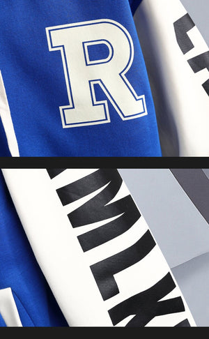 R Quilted Thermal Hooded Varsity Jacket , - Streetwear Hoodie - Slick Street