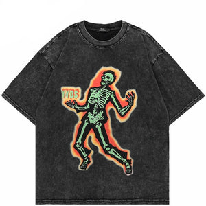 YYDS Dancing Skeleton T-Shirt , - Streetwear T-Shirts - Slick Street