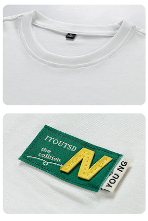 N Solid Label T-Shirt , - Streetwear T-Shirts - Slick Street