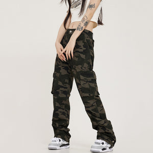 AM23 Straight Camo Cargo Pants , - Streetwear Cargo Pants - Slick Street