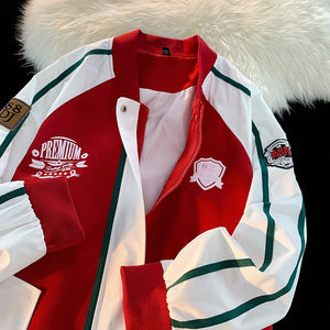 Premium MA1 Zipper Jacket Red, XS - Streetwear Jacket - Slick Street