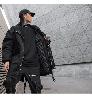 Black Out V1 Trench Coat , - Streetwear Jacket - Slick Street