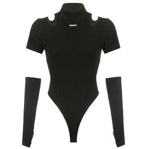 Suchcute Hollow Black Bodysuit , - Streetwear Bodysuit - Slick Street