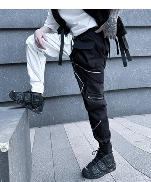 VXR1 Reflective Cargo Pants , - Streetwear Cargo Pants - Slick Street