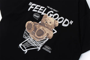Teddy Bear 'Feel Good' T-Shirt , - Streetwear T-Shirts - Slick Street