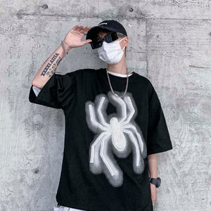 Wolf Spider 3D Crewneck T-Shirt Black, XS - Streetwear T-Shirts - Slick Street