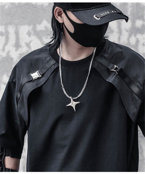 B1 Shoulder Buckle Strap T-Shirt , - Streetwear T-Shirts - Slick Street