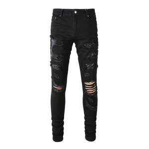 COBRA Snake Denim Jeans Black, 28 - Streetwear Jeans - Slick Street