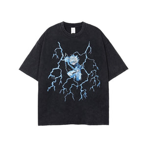 DBZ Blue Lightning Anime T-Shirt , - Streetwear T-Shirts - Slick Street