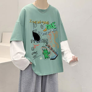 I Can't Help Myself Art Long Sleeve Light Green, XXS - Streetwear Shirt - Slick Street