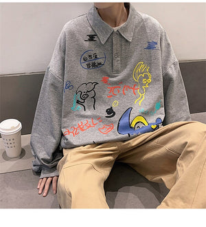 Retro Artwork Long Sleeve Shirt , - Streetwear Shirt - Slick Street