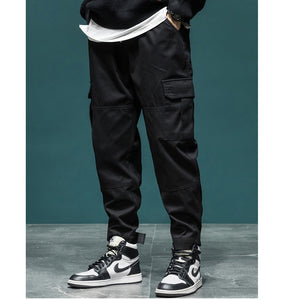 P2 Cargo Pants with Velcro Straps XS, Black - Streetwear Cargo Pants - Slick Street