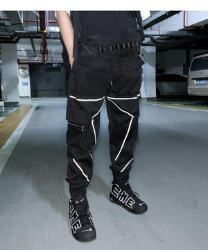 VXR1 Reflective Cargo Pants , - Streetwear Cargo Pants - Slick Street