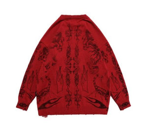 Demon Eye Sweater , - Streetwear Sweater - Slick Street