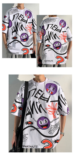 Dollar Emoji Graphic T-Shirt , - Streetwear T-Shirts - Slick Street