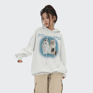 Champion Cat Graphic Hoodie , - Streetwear Hoodie - Slick Street