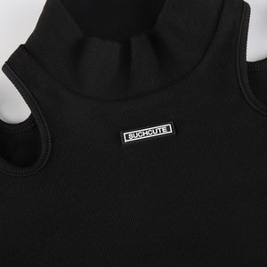 Suchcute Hollow Black Bodysuit , - Streetwear Bodysuit - Slick Street