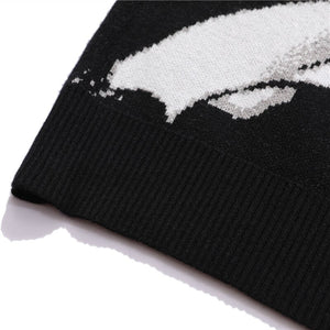 Vintage Japanese Anime Girl Knitted Sweater , - Streetwear Sweatshirts - Slick Street