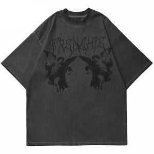 TRENCHIE Suffocation Fairy Angel Loose T-Shirt , - Streetwear T-Shirts - Slick Street