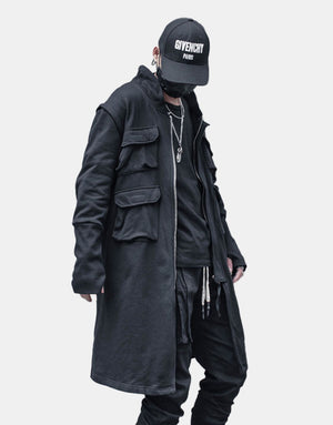Ulster Long Coat Black, XS - Streetwear Coat - Slick Street