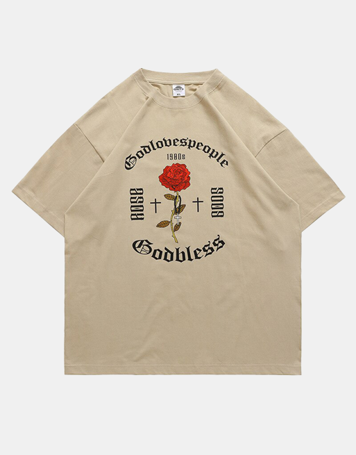Godbless T-Shirt Khaki, XS - Streetwear Tee - Slick Street