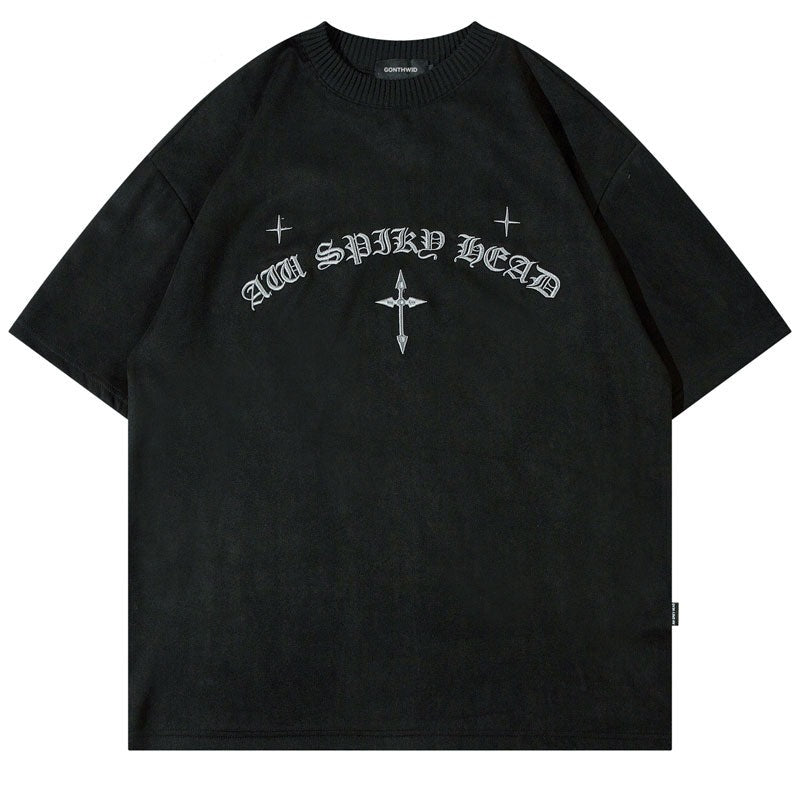 Tシャツ・カットソー [MATINKIM]embroidery small logo oversize top in black EMBROIDERY SMALL LOGO OVERSIZE TOP IN BLACK – Matin Kim
