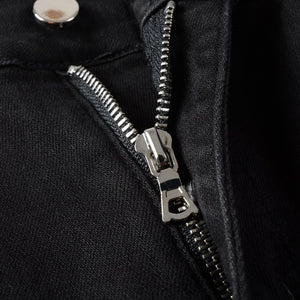 Obsidian Distressed Rhinestone Slim Black Jeans , - Streetwear Jeans - Slick Street