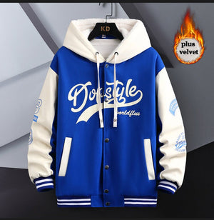 Dorestyle Hooded Varsity Jacket , - Streetwear Jacket - Slick Street