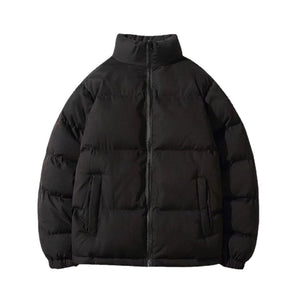 Puffer Mandarin Collar With Puff Sleeves Jacket Black, S - Streetwear Jacket - Slick Street
