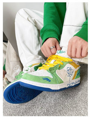 SB Flower Skate Sneakers , - Streetwear Shoes - Slick Street