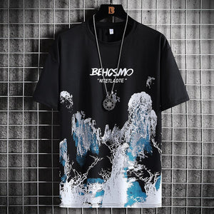 Elegant Acrylic Paint T-Shirt Black, XS - Streetwear T-Shirts - Slick Street