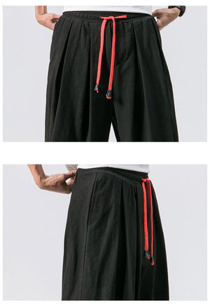 Red String Harem Pants , - Streetwear Pants - Slick Street