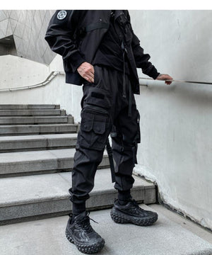 BlackOut Cargo Pants V2 , - Streetwear Cargo Pants - Slick Street