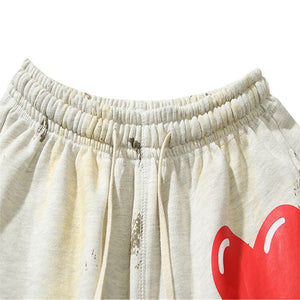 EU Saint Red Heart Shorts , - Streetwear Shorts - Slick Street