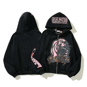 Tiger Beast 'S' Zip Hoodie , - Streetwear Hoodie - Slick Street