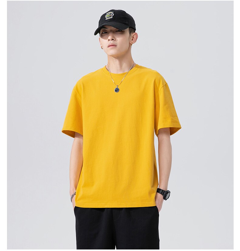 Pure Cotton Cashmere T-Shirt Yellow, XS - Streetwear Tee - Slick Street