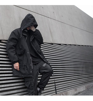 Black Out V1 Trench Coat , - Streetwear Jacket - Slick Street
