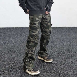AM23 Straight Camo Cargo Pants 28, Army Green - Streetwear Cargo Pants - Slick Street