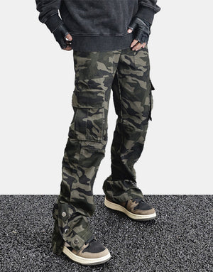 AM23 Straight Camo Cargo Pants , - Streetwear Cargo Pants - Slick Street