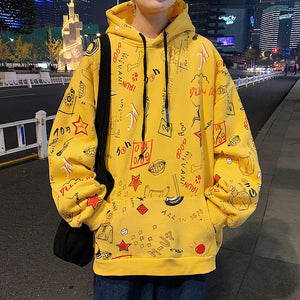 Nostalgic Note Hoodie Yellow, XS - Streetwear Hoodie - Slick Street