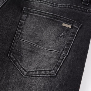 Ruby Distressed Rhinestone Slim Black Jeans , - Streetwear Jeans - Slick Street