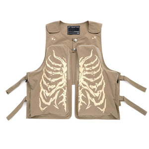 Skeleton Print Vest , - Streetwear Vest - Slick Street