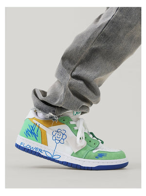 SB Flower Skate Sneakers , - Streetwear Shoes - Slick Street