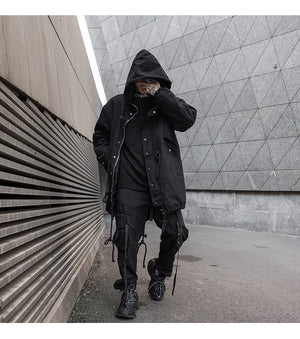 Black Out V1 Trench Coat , - Streetwear Jacket - Slick Street