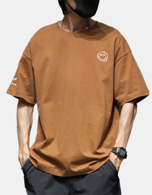 XX Smiley T-Shirt Coffee, XS - Streetwear Tee - Slick Street