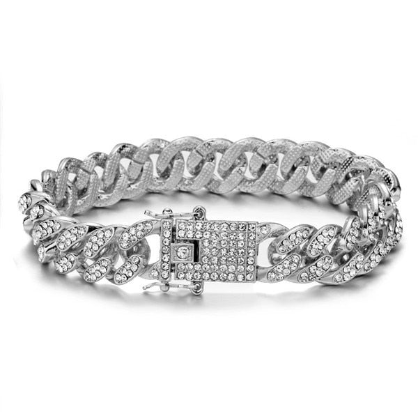Ice Knight. Iced Out Watch Set (Silver/Gold) Silver Bracelet,  - Streetwear Jewellery - Slick Street