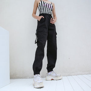 Obsidian High Waist Cargo Pants (3 Colours) , - Streetwear Cargo Pants - Slick Street