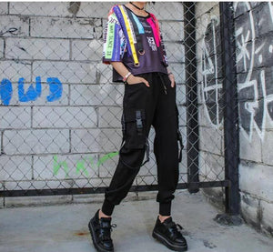 BlackStraps High Waist Cargo Pants , - Streetwear Cargo Pants - Slick Street
