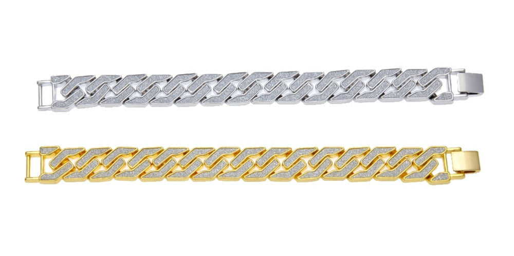 Sand Blast. Iced Cuban Bracelet ,  - Streetwear Jewellery - Slick Street