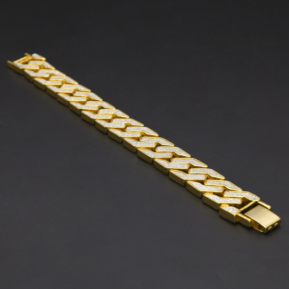 Sand Blast. Iced Cuban Bracelet ,  - Streetwear Jewellery - Slick Street